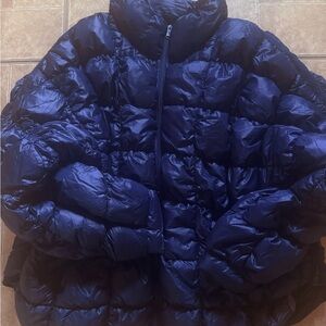 Dark Blue Quilted Puffer Jacket